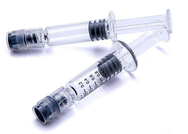 Logo Kustom Cetak instrumen tusukan injeksi Cina 1ml Skala Pengukuran Dosis Kaca Injector Dengan Luer Lock