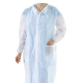 SMS / Pp Jas Lab Sekali Pakai Non Woven Knuffed Cuff Surgical Gown Untuk Klinik