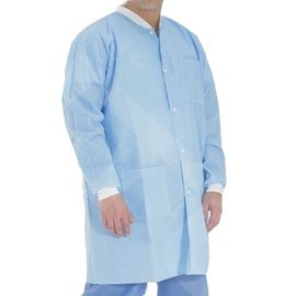 SMS / Pp Jas Lab Sekali Pakai Non Woven Knuffed Cuff Surgical Gown Untuk Klinik