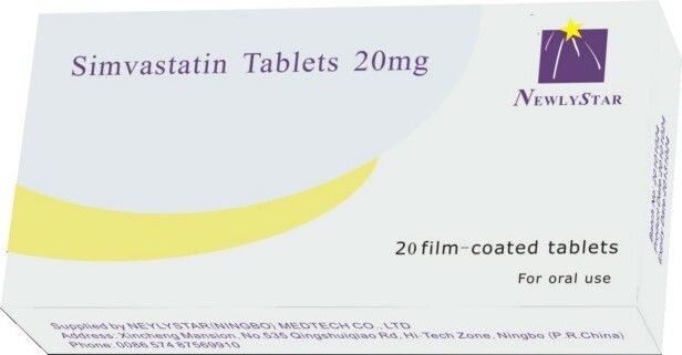 Agen Obat Penurun Lipid Obat Oral, Simvastatin 20 mg Tablet